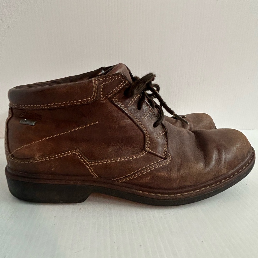 Men's Brown Leather Lace-Up Casual Boots 11.5